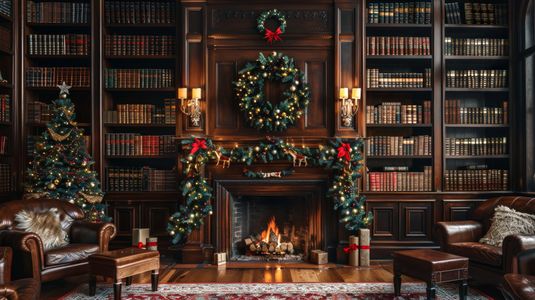 Holiday Library Warmth — 200-piece jigsaw puzzle