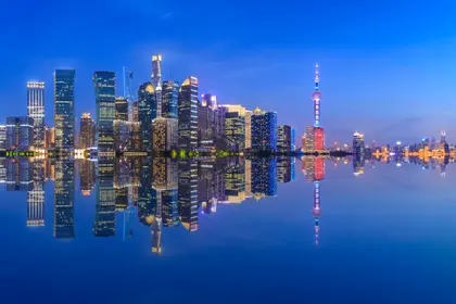 Shanghai Skyline Reflection — 100-piece jigsaw puzzle