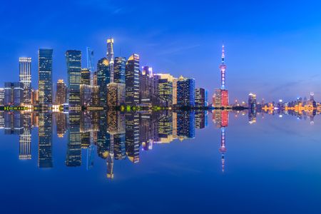 Shanghai Skyline Reflection — 100-piece jigsaw puzzle