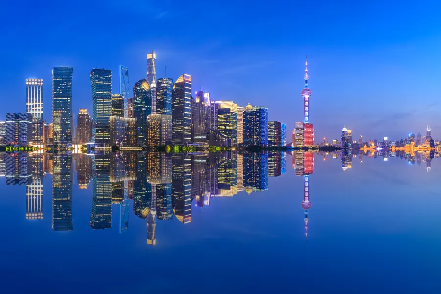 Shanghai Skyline Reflection — 100-piece jigsaw puzzle