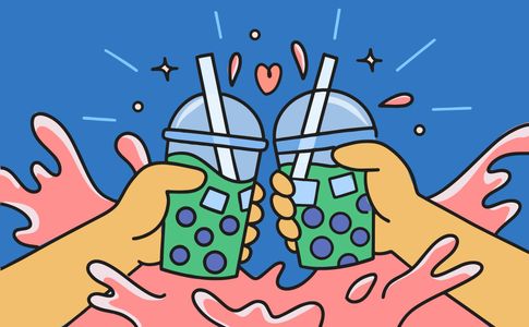 Bubble Tea Cheers — 64-piece jigsaw puzzle