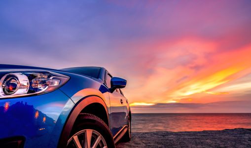 Car at Sunset Coast — 200-piece jigsaw puzzle