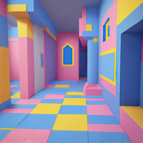 Colorful Geometric Hall — 150-piece jigsaw puzzle