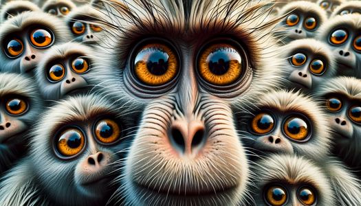 Curious Monkey Gaze — 100-piece jigsaw puzzle