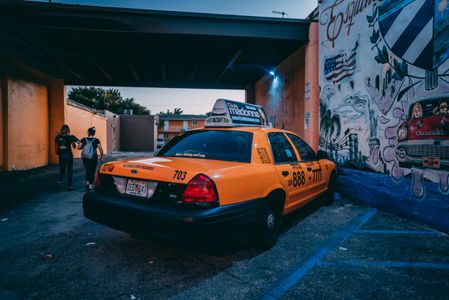 Urban Taxi Scene — 300-piece jigsaw puzzle