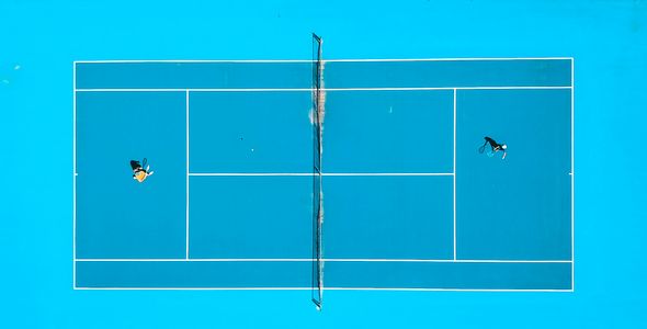 Aerial Tennis Match — 300-piece jigsaw puzzle
