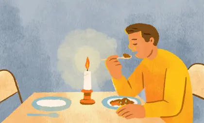Candlelit Dinner Solitude — 100-piece jigsaw puzzle
