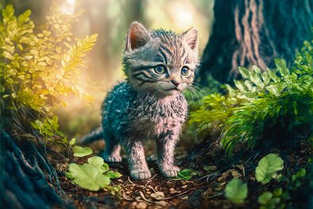 Adventurous Forest Kitten — 300-piece jigsaw puzzle