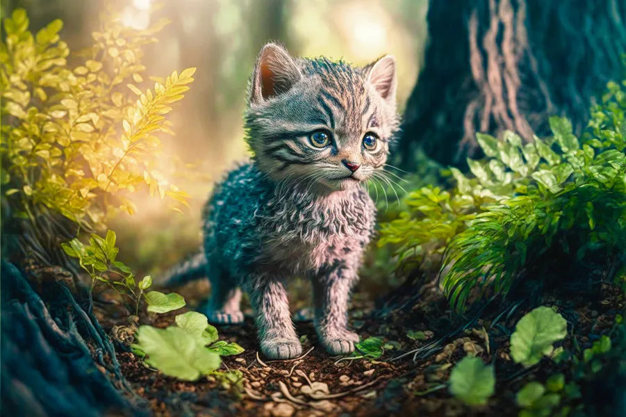 Chaton aventureux de la forêt — puzzle de 300 pièces