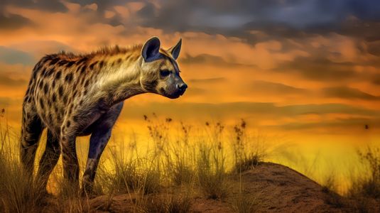 Hyena at Sunset — 200-piece jigsaw puzzle