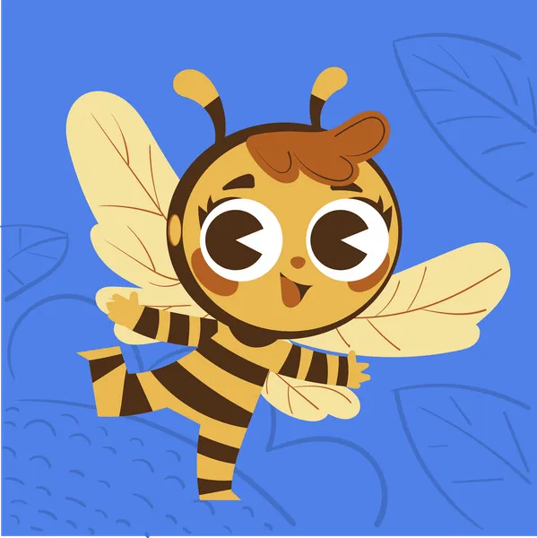 Abeille de dessin animé joyeuse — puzzle de 100 pièces