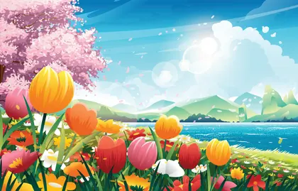 Vibrant Spring Landscape — 200-piece jigsaw puzzle