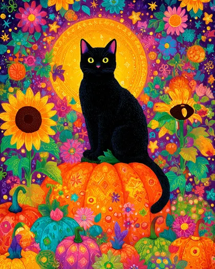 Enchanting Halloween Cat — 200-piece jigsaw puzzle