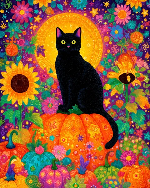 Enchanting Halloween Cat — 200-piece jigsaw puzzle