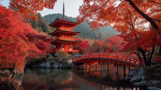 Tranquil Autumn Temple — 300-piece jigsaw puzzle