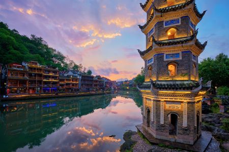 Twilight Over Ancient Tower — 200-piece jigsaw puzzle