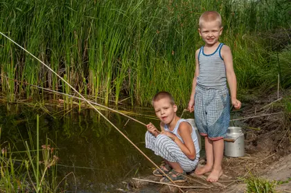 Childhood Fishing Adventure — 64-piece jigsaw puzzle