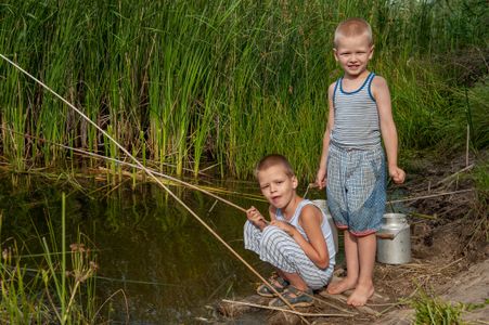 Childhood Fishing Adventure — 64-piece jigsaw puzzle