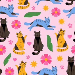 Playful Cat Pattern — 300-piece jigsaw puzzle