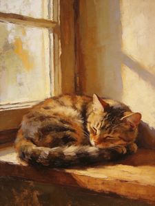 Sunlit Cat Napping — 100-piece jigsaw puzzle