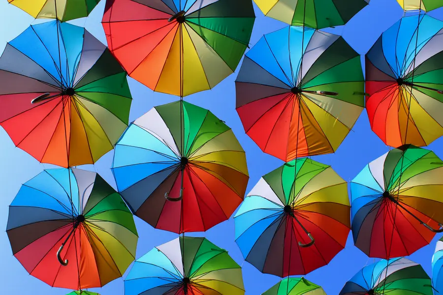 Colorful Umbrella Canopy — 100-piece jigsaw puzzle