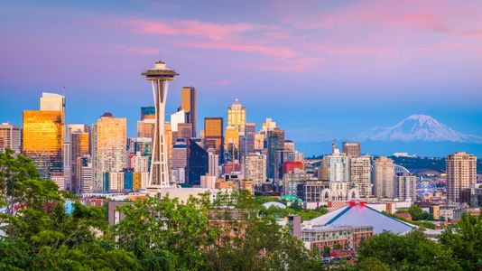 Seattle Skyline at Dusk — 100-piece jigsaw puzzle