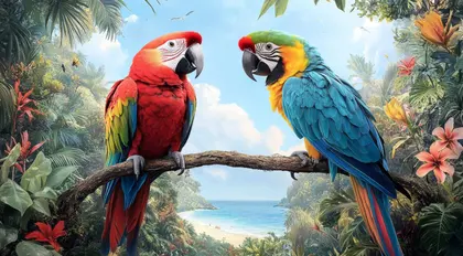 Tropical Parrot Paradise — 200-piece jigsaw puzzle