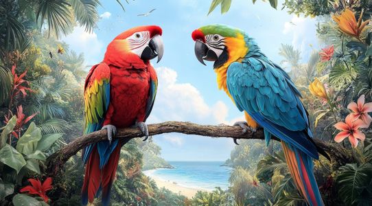 Tropical Parrot Paradise — 200-piece jigsaw puzzle