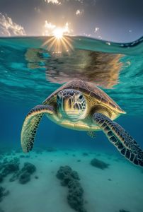 Sunlit Sea Turtle — 300-piece jigsaw puzzle