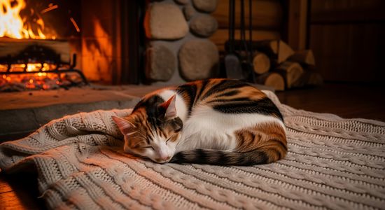 Cozy Fireplace Catnap — 300-piece jigsaw puzzle