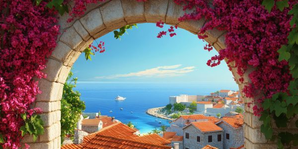 Mediterranean Coastal View — 64-piece jigsaw puzzle