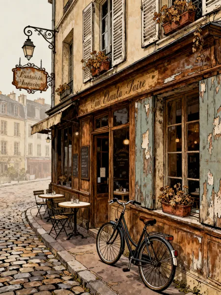 Charmant café parisien — puzzle de 500 pièces