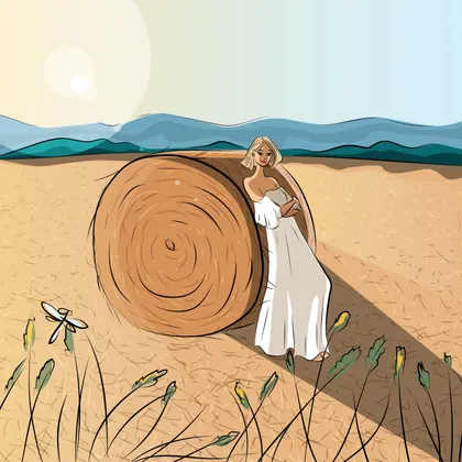 Sunlit Harvest Scene — 200-piece jigsaw puzzle