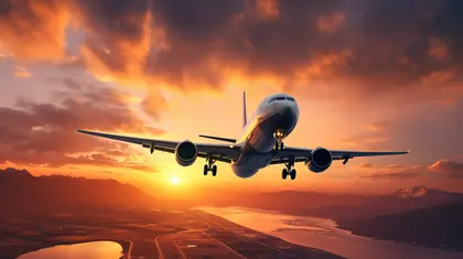 Sunset Flight Landing — 28-piece jigsaw puzzle