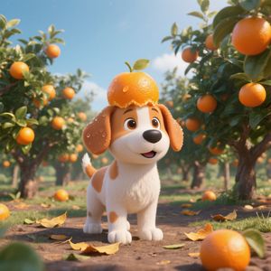 Puppy in Orange Orchard — 300-piece jigsaw puzzle