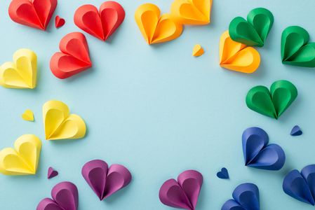 Rainbow Paper Hearts — 150-piece jigsaw puzzle