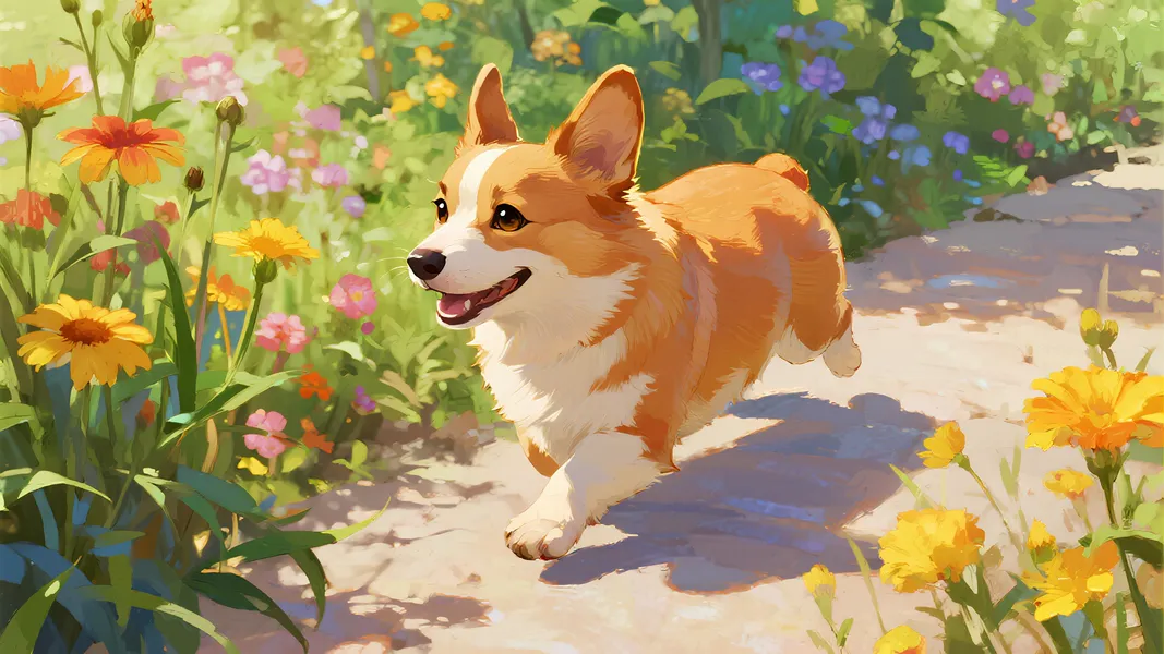 Jalan-jalan ceria corgi — puzzle 150 potong