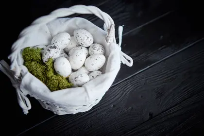 Speckled Eggs in Basket — 200-piece jigsaw puzzle