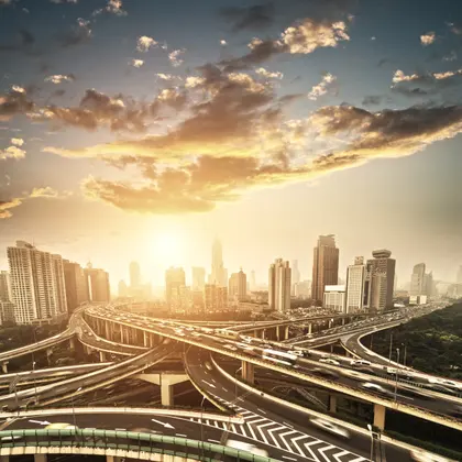 Sunrise Over Cityscape — 150-piece jigsaw puzzle
