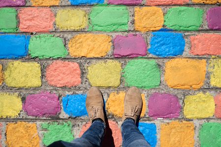 Colorful Cobblestone Path — 200-piece jigsaw puzzle