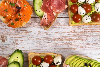 Gourmet Open Sandwiches — 64-piece jigsaw puzzle