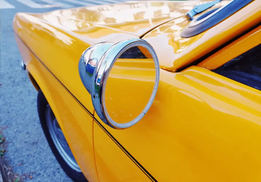 Vintage Yellow Car — 64-piece jigsaw puzzle