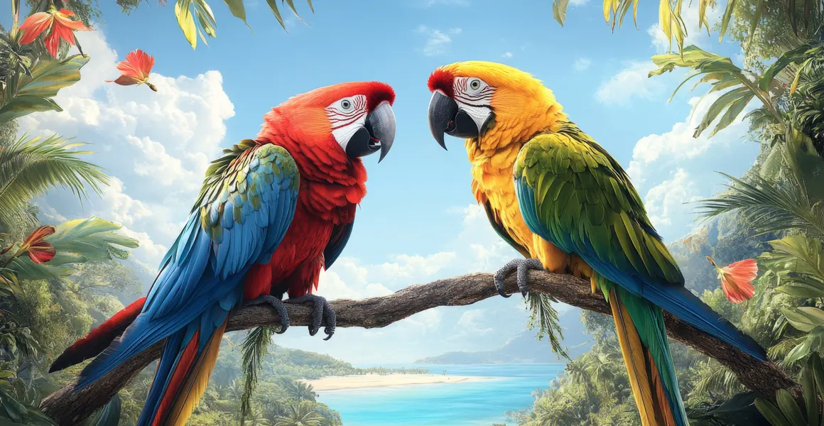 Tropical Parrot Companions — 200-piece jigsaw puzzle