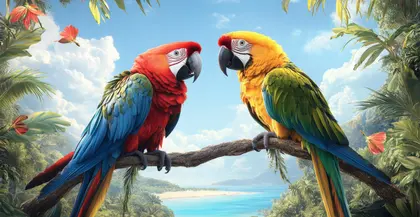 Tropical Parrot Companions — 200-piece jigsaw puzzle