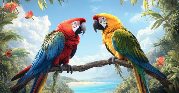 Tropical Parrot Companions — 200-piece jigsaw puzzle