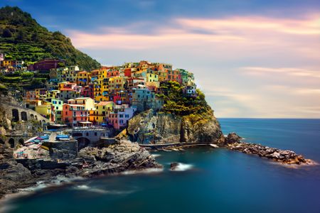 Colorful Cliffside Village — 150-piece jigsaw puzzle
