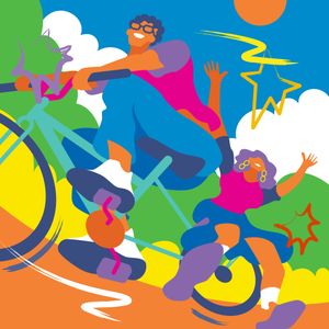 Vibrant Bicycle Ride — 300-piece jigsaw puzzle