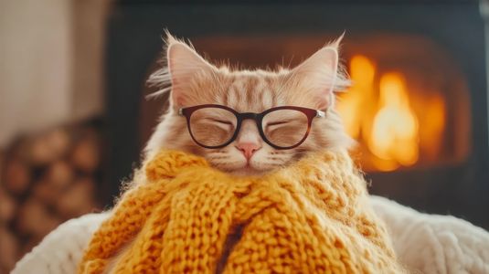 Cozy Cat in Glasses — 150-piece jigsaw puzzle