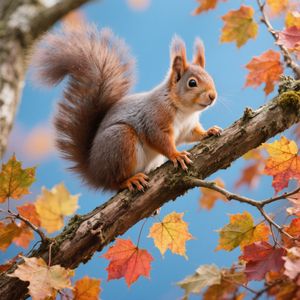 Autumn Squirrel Perch — 150-piece jigsaw puzzle