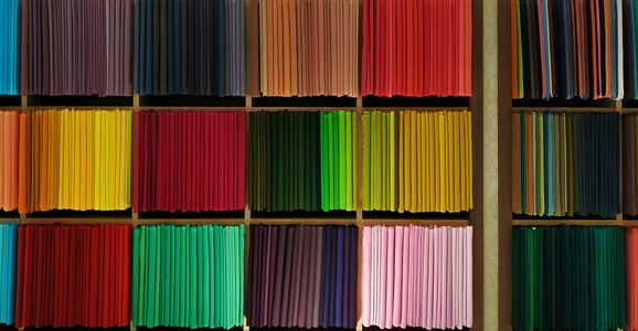 Vibrant Fabric Display — 100-piece jigsaw puzzle